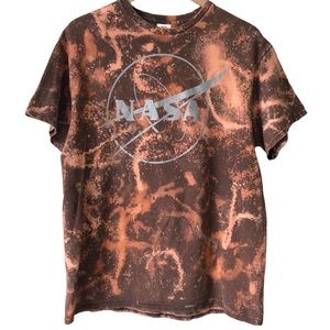 Upcycled bleach dye Nasa tee shirt L